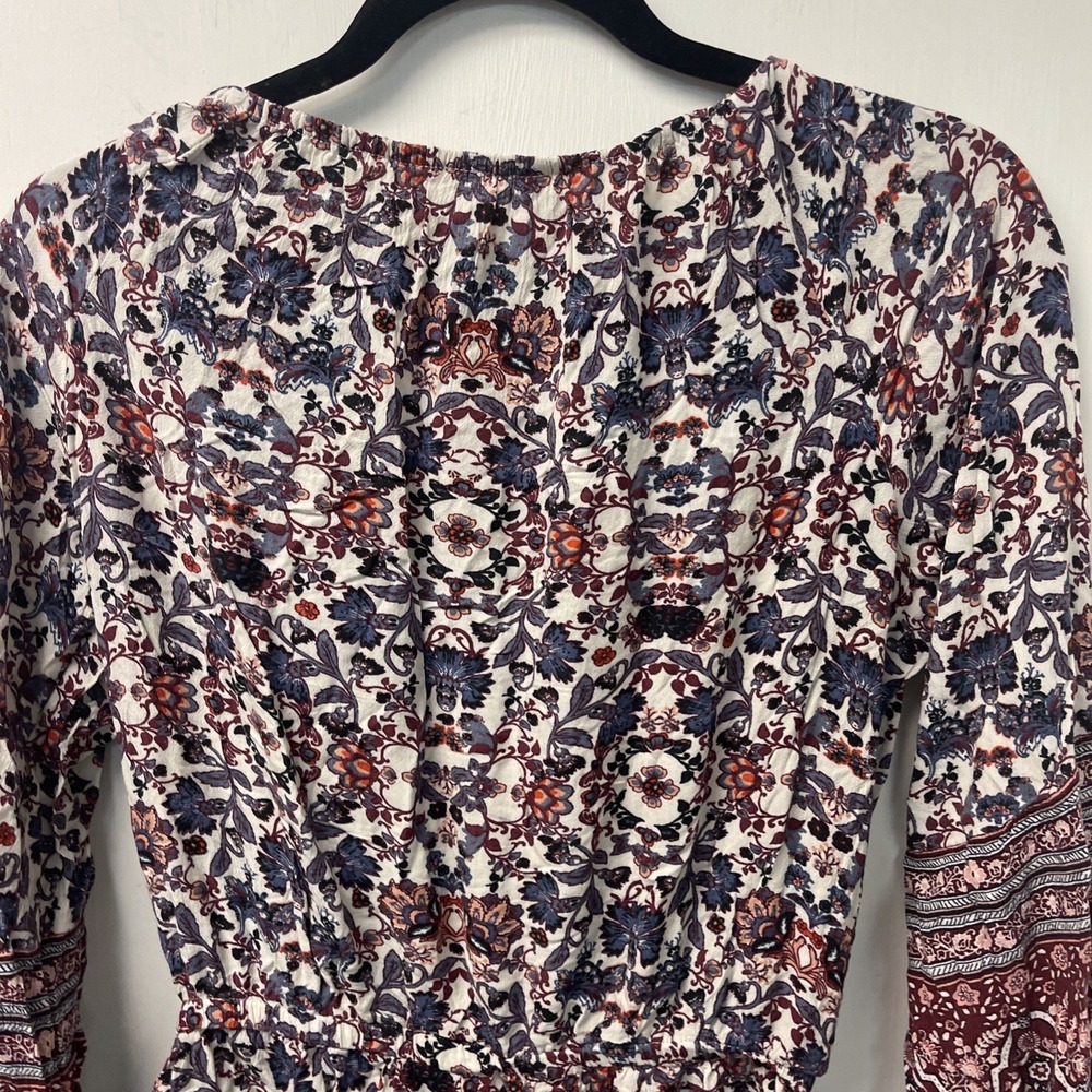 American Eagle Outfitters Floral Blouse Boho Artsy Mixed Prints Hippie Womens M - Picture 14 of 14